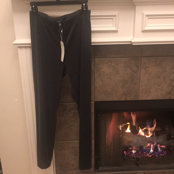 Eileen Fisher Womens Velvet Ankle Leggings Graphite Stretch Slimming Pants Sz  S - Picture 5 of 10